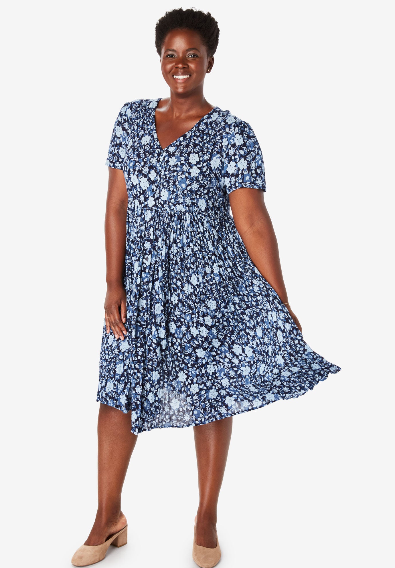 Button Front Short Dresses